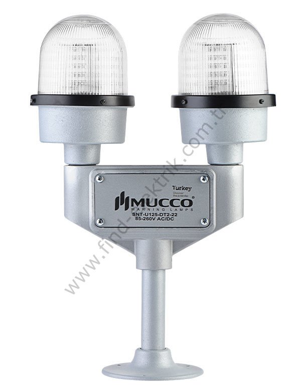 Mucco SNT-U125-DT2-22-5 İki Kollu Uçak İkaz Lambası 85-260V AC/DC