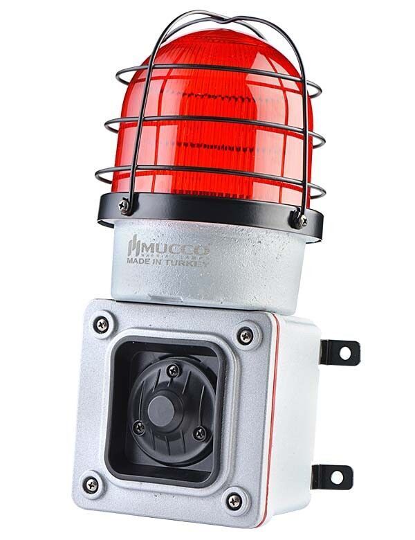 Mucco SNT-ES12513-D-1 ES 125 Serisi Endüstriyel Işıklı Siren 12-30V DC