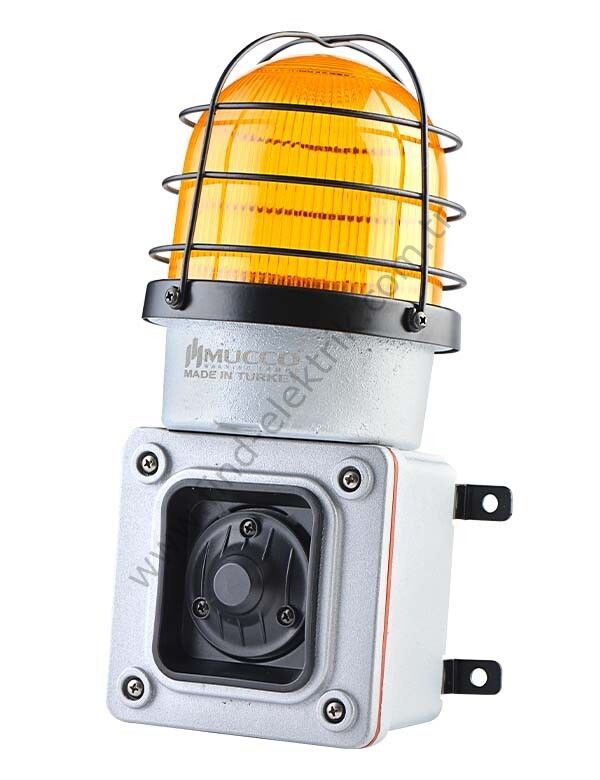 Mucco SNT-ES12513-D-3 ES 125 Serisi Endüstriyel Işıklı Siren 12-30V DC