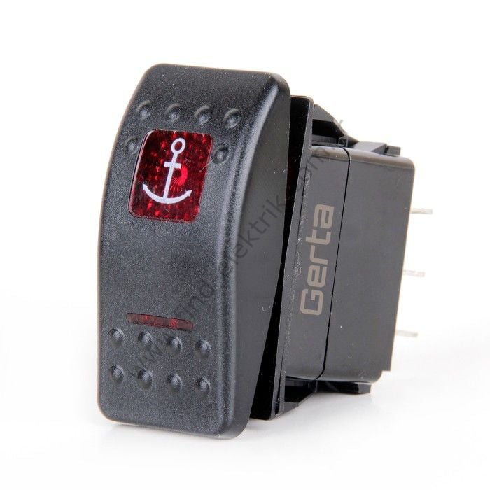 Gerta GRC-423AG (ON)-OFF-ON Yaylı/Kalıcı 4 Pin Switch