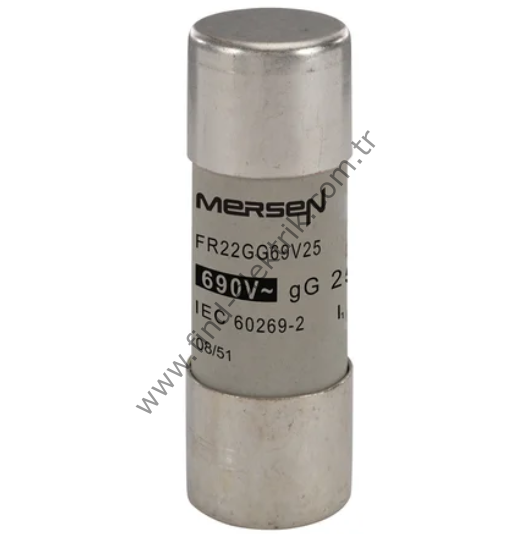 Mersen FR22GG69V25 Porselen Gecikmeli Sigorta GG 22X58 25A  690V