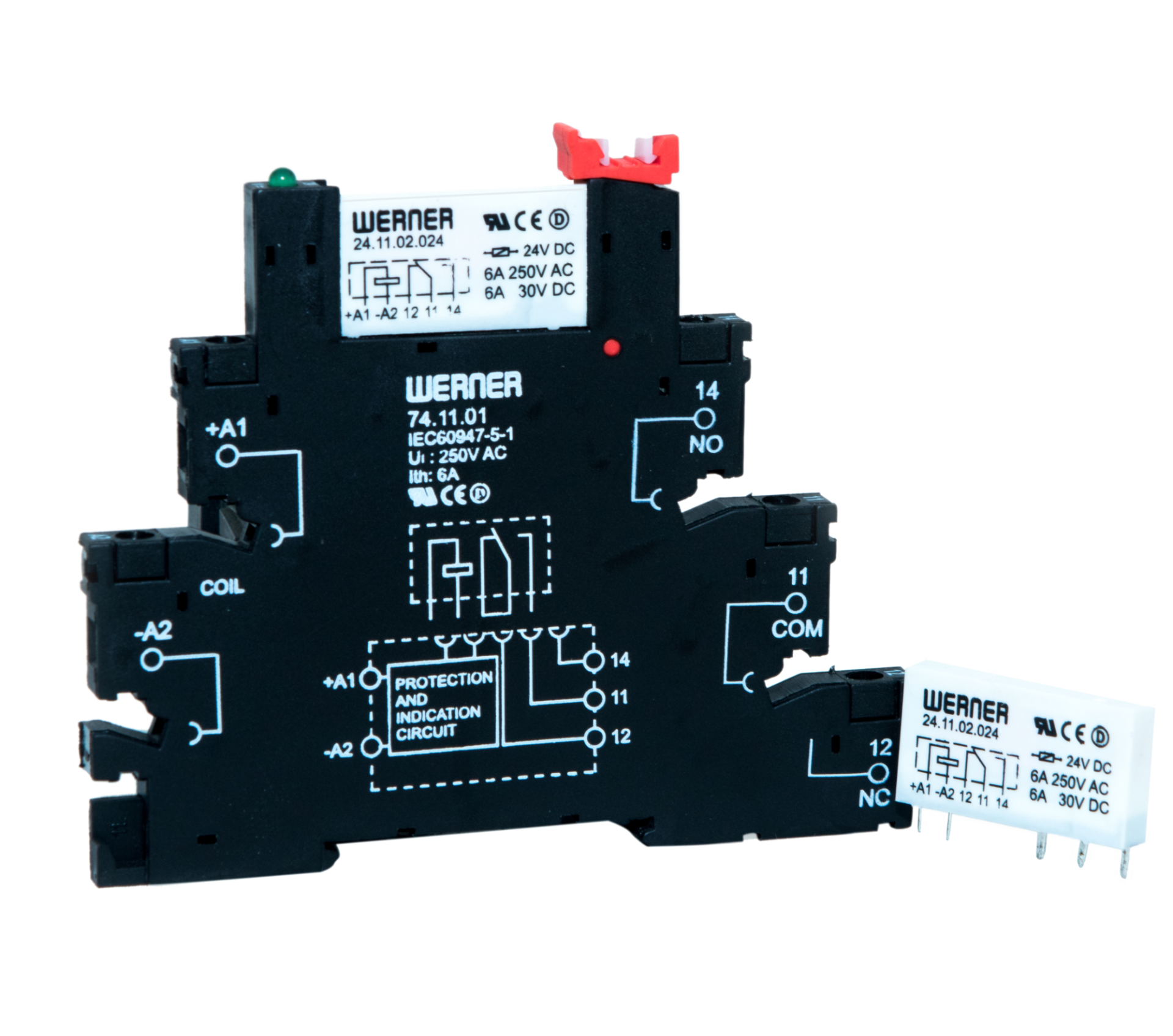WERNER 6A 24V DC 1 Kontak Slim Takım Röle