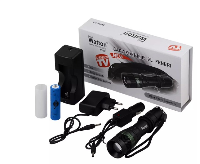 Watton WT-037 Şarjlı Zoomlu Acil Durum Feneri