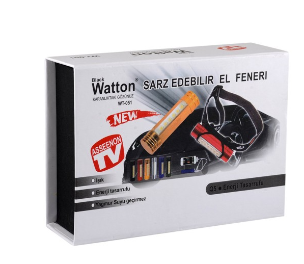 Watton WT-051 Powerbank Kafa Feneri