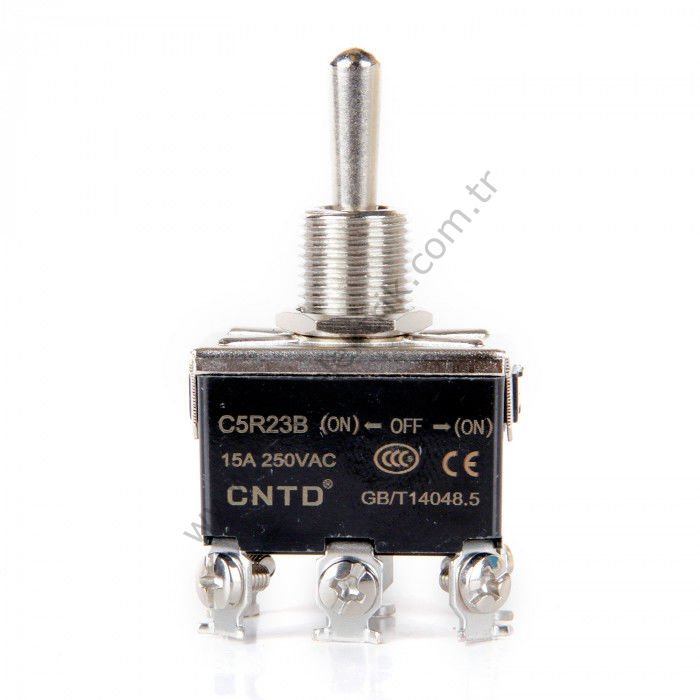 Cntd C5R23B  C5 Serisi (15Amper)- Çift Kutuplu Toggle Anahtar