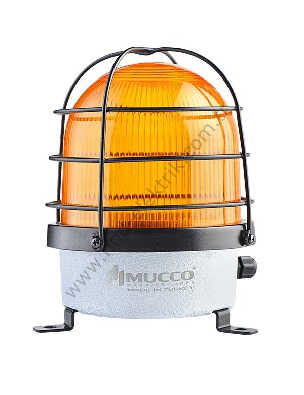 Mucco SNT-D12513B-KFS-3 D Serisi Kafesli Endüstriyel Buzzer İkaz Lambası 12-24V AC/DC