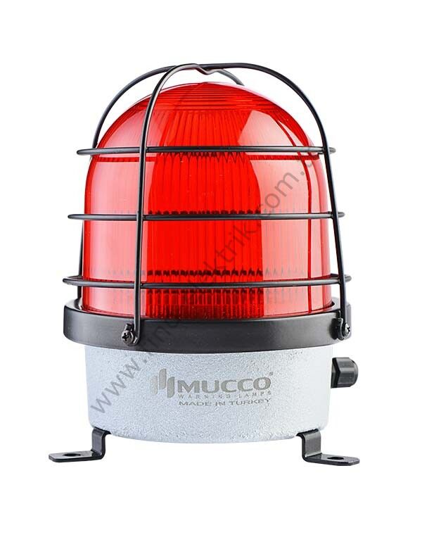 Mucco SNT-D12522B-KFS-1 D Serisi Kafesli Endüstriyel Buzzer İkaz Lambası 85-260V AC/DC