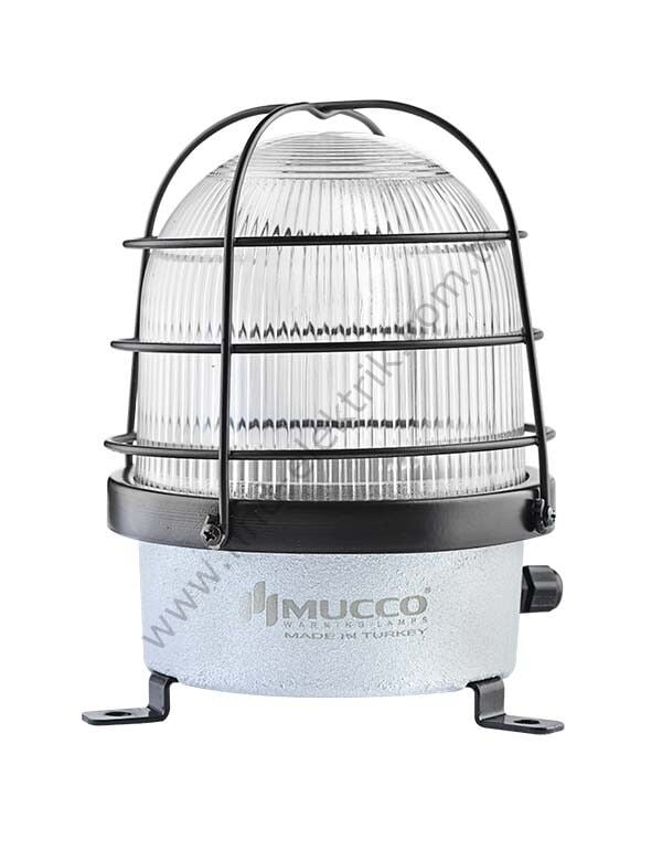 Mucco SNT-D12522B-KFS-5 D Serisi Kafesli Endüstriyel Buzzer İkaz Lambası 85-260V AC/DC