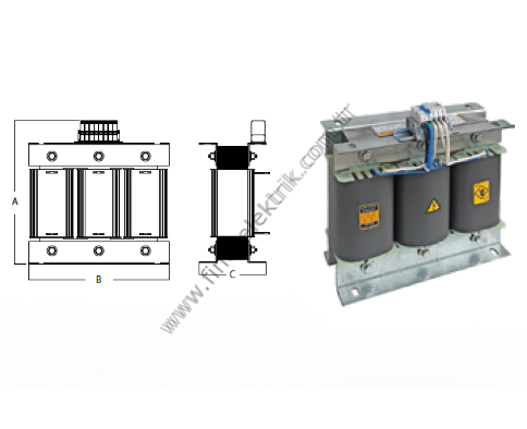 Tense TNS-0,5/400V 400V AC 0,5 kVar SVC İçin Trifaze Şönt Reaktörü (Endüktif Yük Reaktörleri)