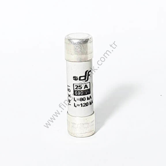 Df 421025 Porselen Gecikmeli Sigorta GG 14X51 25A 500V (Kutu 10 Adet)