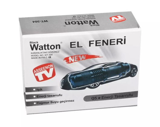 Watton WT-304 Mini Güçlü Şarjlı Pilli El Feneri