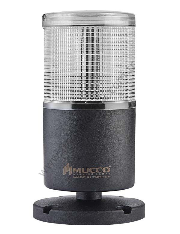 Mucco SNT-7022-SB1-5-D Beyaz Devrilme Aparatlı Işıklı Kolon Buzzer Sabit 40-260V AC/DC