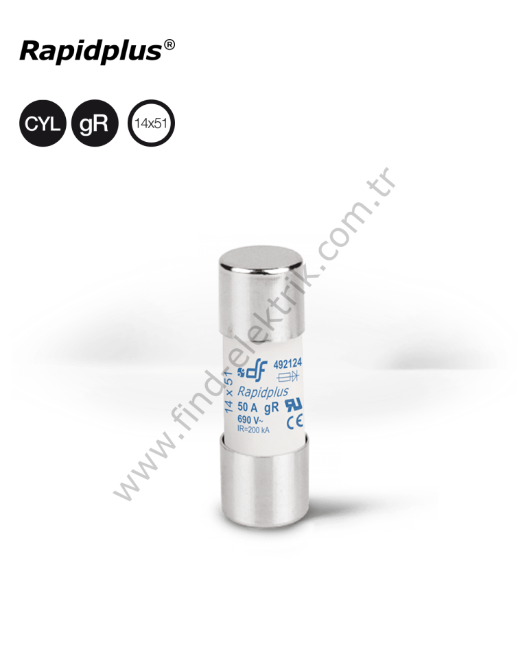 Df 491205 Porselen Hızlı Sigorta 14X51Mm, 660V, 2A (Kutu 10 Adet)