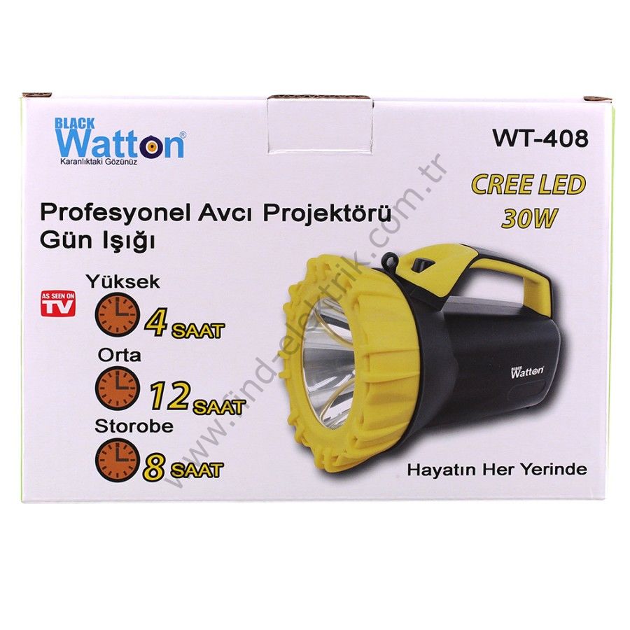 Watton WT-408 Profesyonel Avcı Büyük Feneri Gün Işığı Sarı Renk