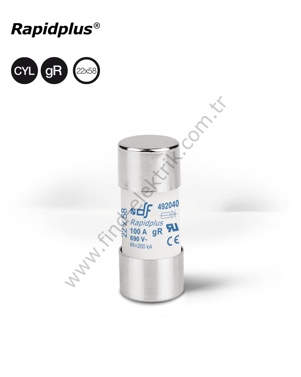 Df 492035 Porselen Hızlı Sigorta 22X58mm,690V, 32A (Kutu 10 Adet)