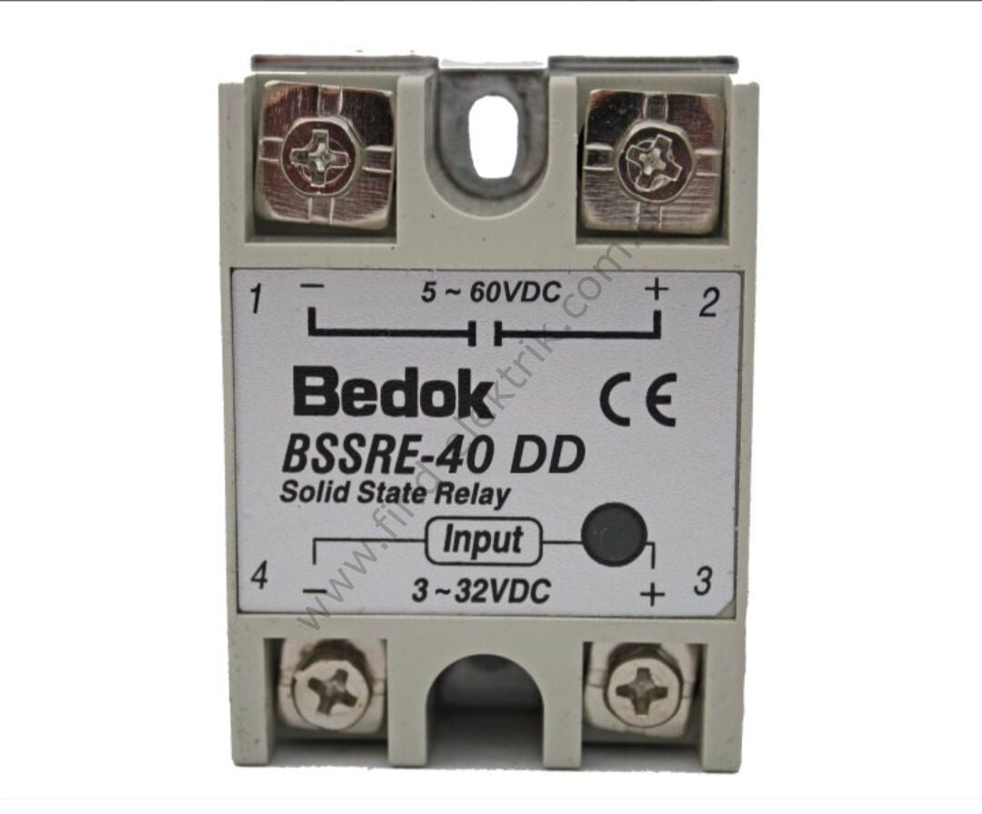BEDOK  BSSRE-40DD BEDOK 3-32VDC Tetikleme,5-60VDC Çıkış Voltajı,40A Monofaze SOLİD STATE RELAY(SSR Röle)