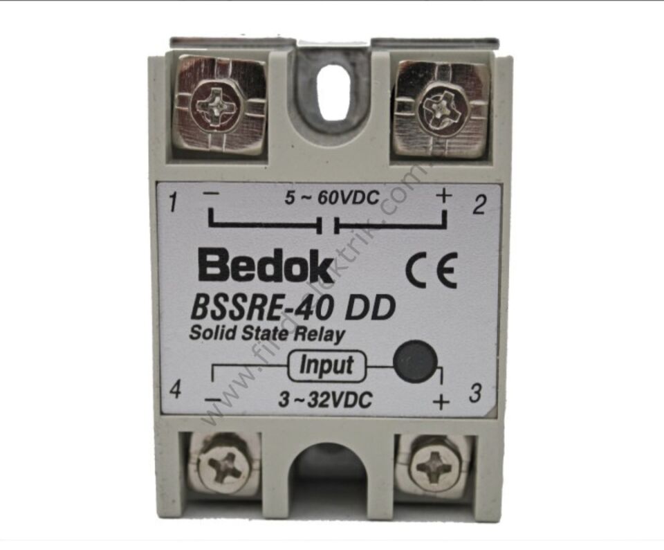 BEDOK  BSSRE-40DD BEDOK 3-32VDC Tetikleme,5-60VDC Çıkış Voltajı,40A Monofaze SOLİD STATE RELAY(SSR Röle)