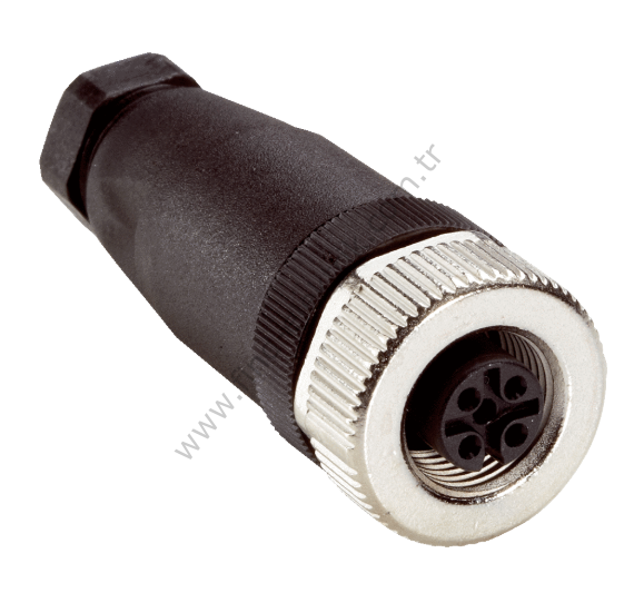 SL012-F05S M12 Düz 5 Pinli Dişi Konnektör
