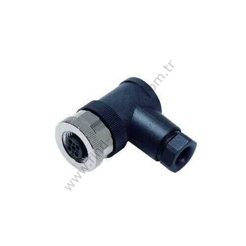 SL12-F05D M12 90 Derece 5 Pinli Dişi Konnektör