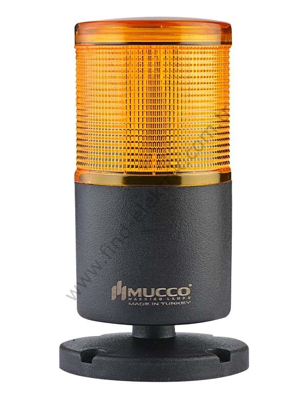 Mucco SNT-7022-F1-3-D Sarı Devrilme Aparatlı Işıklı Kolon Flaşör 40-260V AC/DC