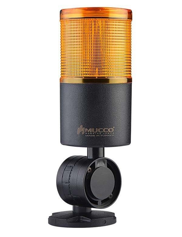 Mucco SNT-7022-FB1-3-D Sarı Devrilme Aparatlı Işıklı Kolon Buzzer Flaşör 40-260V AC/DC