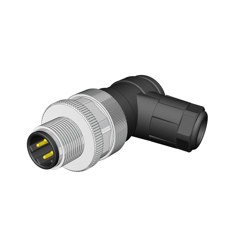 M12 D Code 5 Pin Erkek Açılı 90° Konnektör - Velledq M12-DM05S