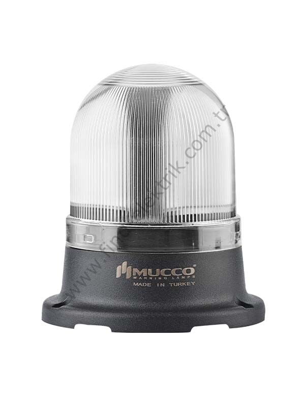 Mucco SNT-725-FB-5 70 Serisi Tepe Lambası Buzzer Flaşör 40-260V AC/DC Beyaz Işık