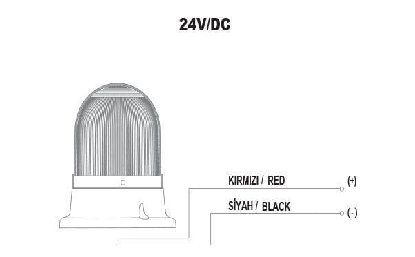 Mucco SNT-715-SB-5 70 Serisi Tepe Lambası Buzzer Sabit 24V Beyaz Işık