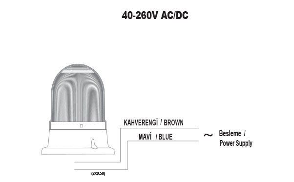 Mucco SNT-715-SB-5 70 Serisi Tepe Lambası Buzzer Sabit 24V Beyaz Işık
