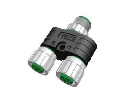 M12 Y Tip 5 Pin Erkek - 5 Pin Dişi Konnektör Y-M12-M05/2F05