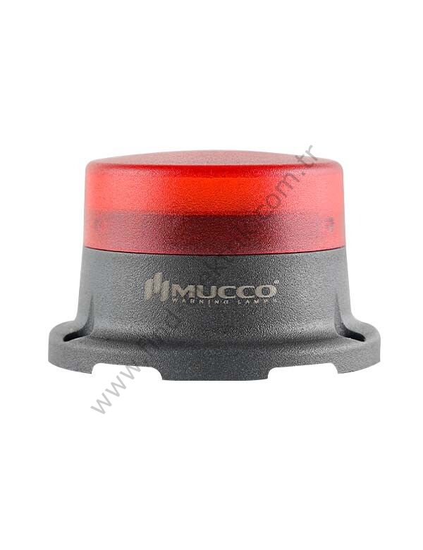 Mucco SNT-M725-F-1 70 Serisi Mini Tepe Lambası Flaşör 24V DC Kırmızı Işık