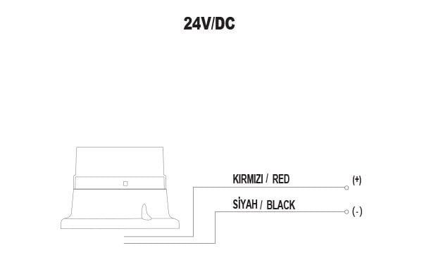 Mucco SNT-M715-F-3 70 Serisi Mini Tepe Lambası Flaşör 24V DC Sarı Işık