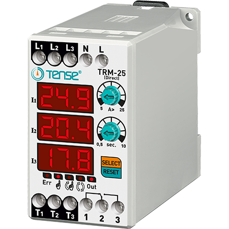 Tense TRM-25 3×3 Hane Led Display Ekranlı Direkt Dijital Termik Rölesi