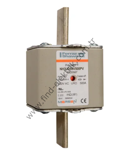 Mersen NH3UD69V500PV 3 Boy 690V 500A Hızlı Nh Sigorta