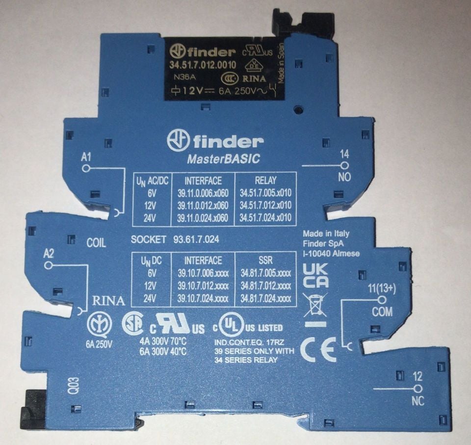 Finder F.39.11.7.012.0060-12V DC Takım Slim Röle