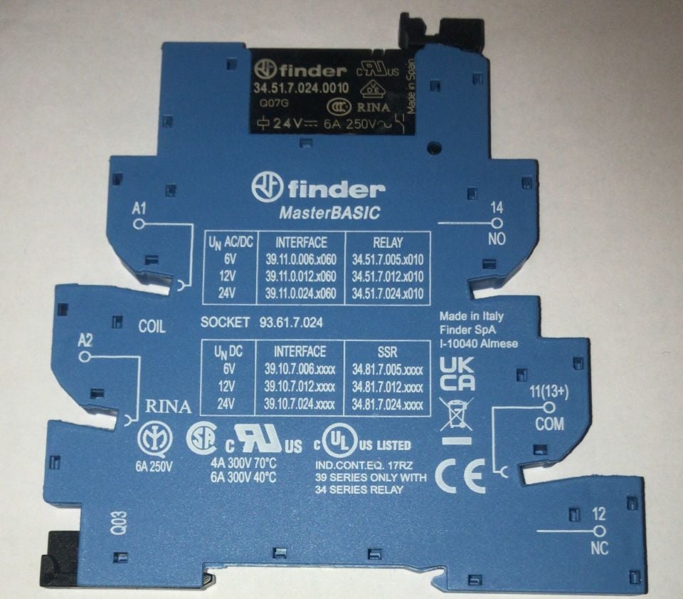 Finder F.39.11.7.024.0060-24V DC Takım Slim Röle