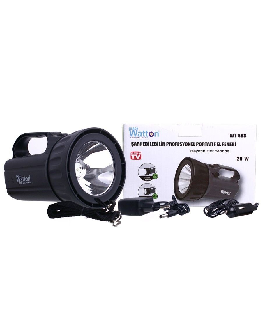 Watton WT-403 Şarj Edilebilir Profesyonel Portatif El Feneri