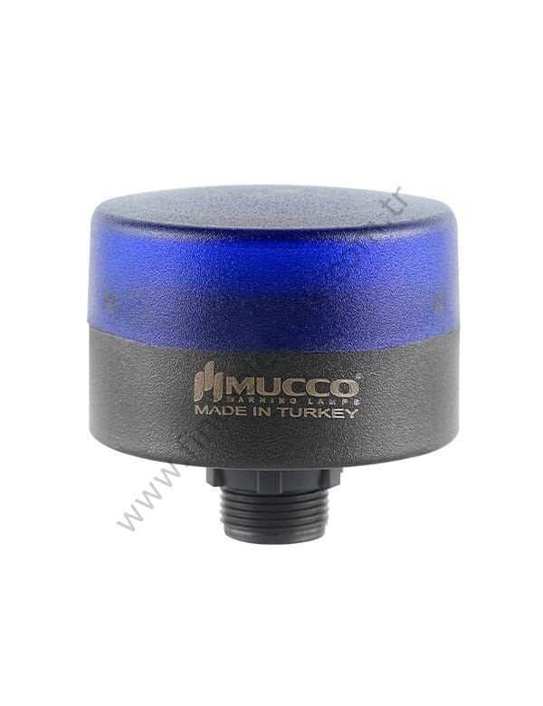 Mucco SNT-MS725-FB-4 70 Serisi Somun Bağlantılı Mini Tepe Lambası Buzzer Flaşör 40-260V AC/DC Mavi Işık