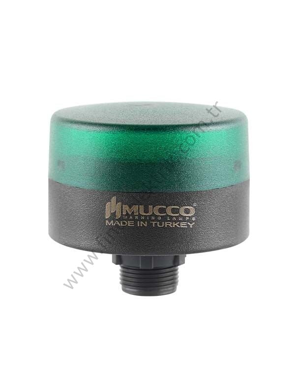 Mucco SNT-MS725-FB-2 70 Serisi Somun Bağlantılı Mini Tepe Lambası Buzzer Flaşör 40-260V AC/DC Yeşil Işık