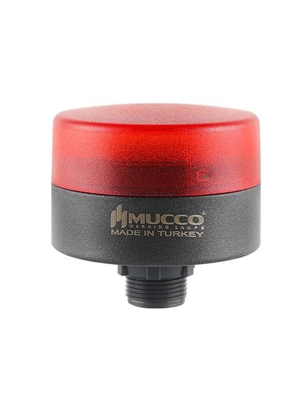 Mucco SNT-MS715-SB-1 70 Serisi Somun Bağlantılı Mini Tepe Lambası Buzzer Sabit 24V Kırmızı Işık
