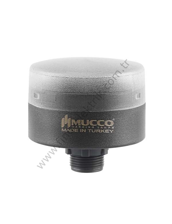 Mucco SNT-MS715-SB-5 70 Serisi Somun Bağlantılı Mini Tepe Lambası Buzzer Sabit 24V Beyaz Işık