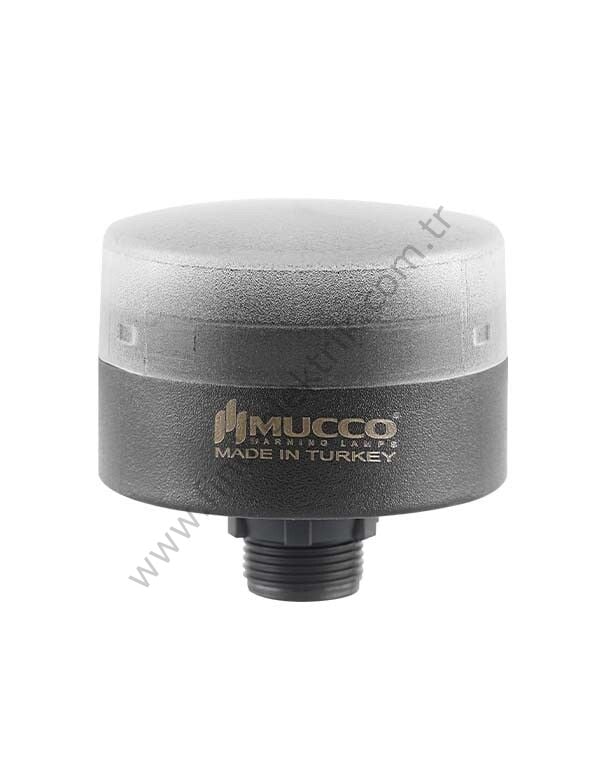 Mucco SNT-MS715-SB-5 70 Serisi Somun Bağlantılı Mini Tepe Lambası Buzzer Sabit 24V Beyaz Işık