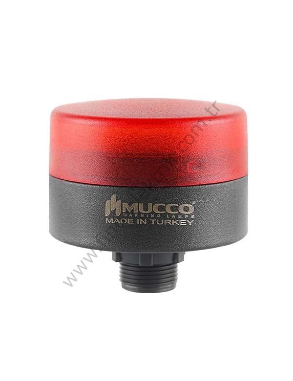 Mucco SNT-MS725-SB-1  70 Serisi Somun Bağlantılı Mini Tepe Lambası Buzzer Sabit 40-260V AC/DC Kırmızı Işık
