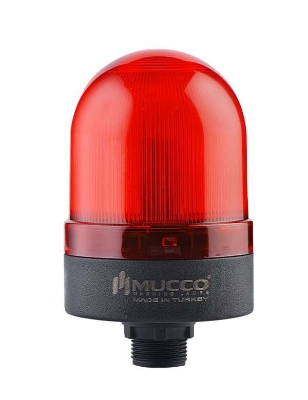 Mucco SNT-S715-F-1 70 Serisi Somun Bağlantılı Tepe Lambası Flaşör 24V DC Kırmızı Işık