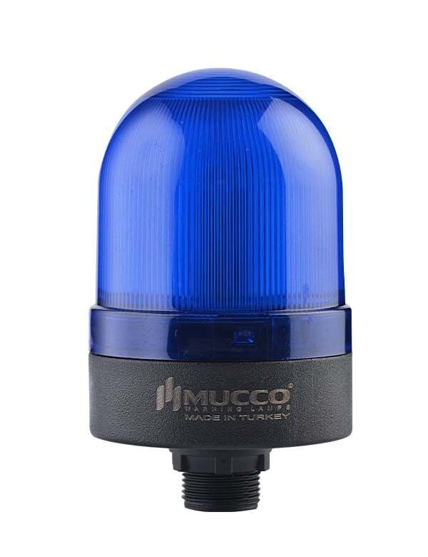 Mucco SNT-S725-FB-4 70 Serisi Somun Bağlantılı Tepe Lambası Buzzer Flaşör 40-260V AC/DC Mavi Işık