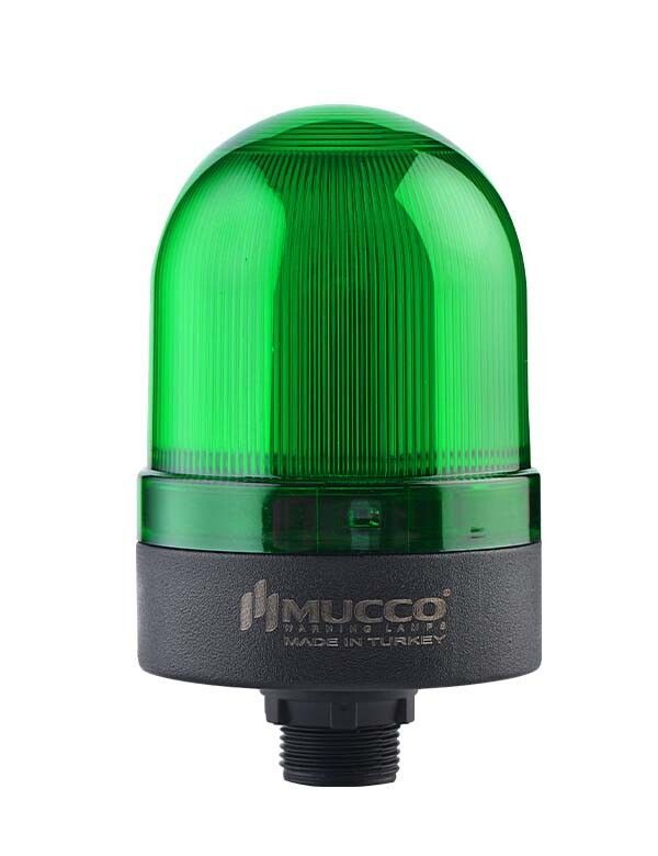 Mucco SNT-S725-FB-2 70 Serisi Somun Bağlantılı Tepe Lambası Buzzer Flaşör 40-260V AC/DC Yeşil Işık