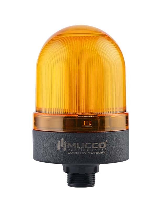 Mucco SNT-S725-FB-3 70 Serisi Somun Bağlantılı Tepe Lambası Buzzer Flaşör 40-260V AC/DC Sarı Işık