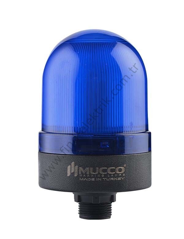 Mucco SNT-S725-SB-4 70 Serisi Somun Bağlantılı Tepe Lambası Buzzer Sabit 40-260V AC/DC Mavi Işık