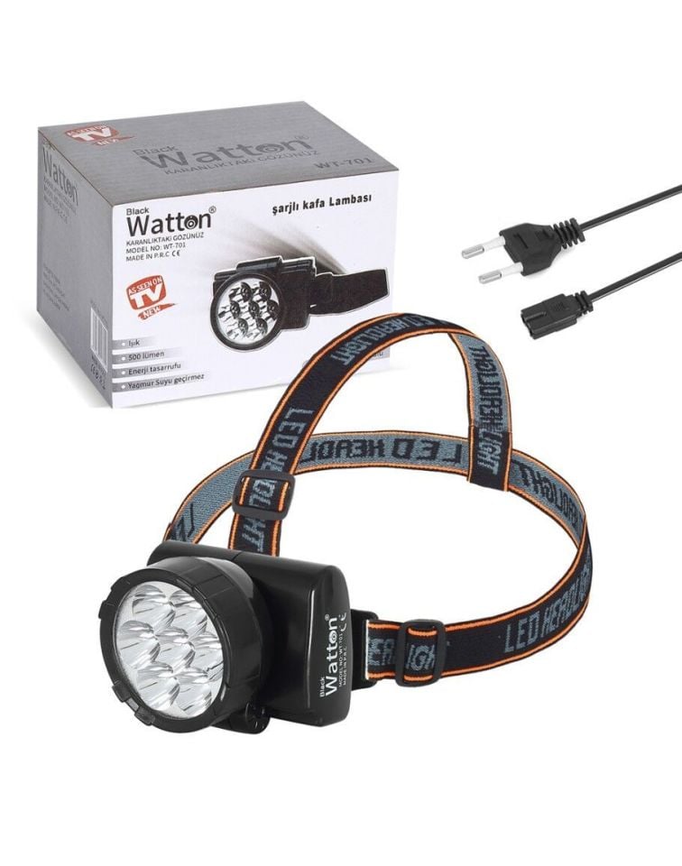 Watton WT-701 Ledli Şarjlı Baret Kafa Lambası