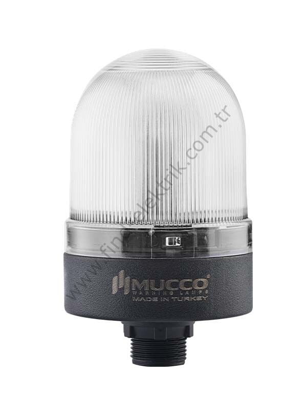 Mucco SNT-S725-SB-5  70 Serisi Somun Bağlantılı Tepe Lambası Buzzer Sabit 40-260V AC/DC Beyaz Işık